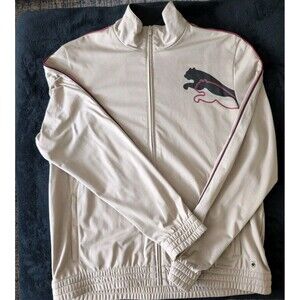 Puma Men's Track Jacket Beige Tan Burgundy Acubi Techgear Athleisure Full Zip XL
